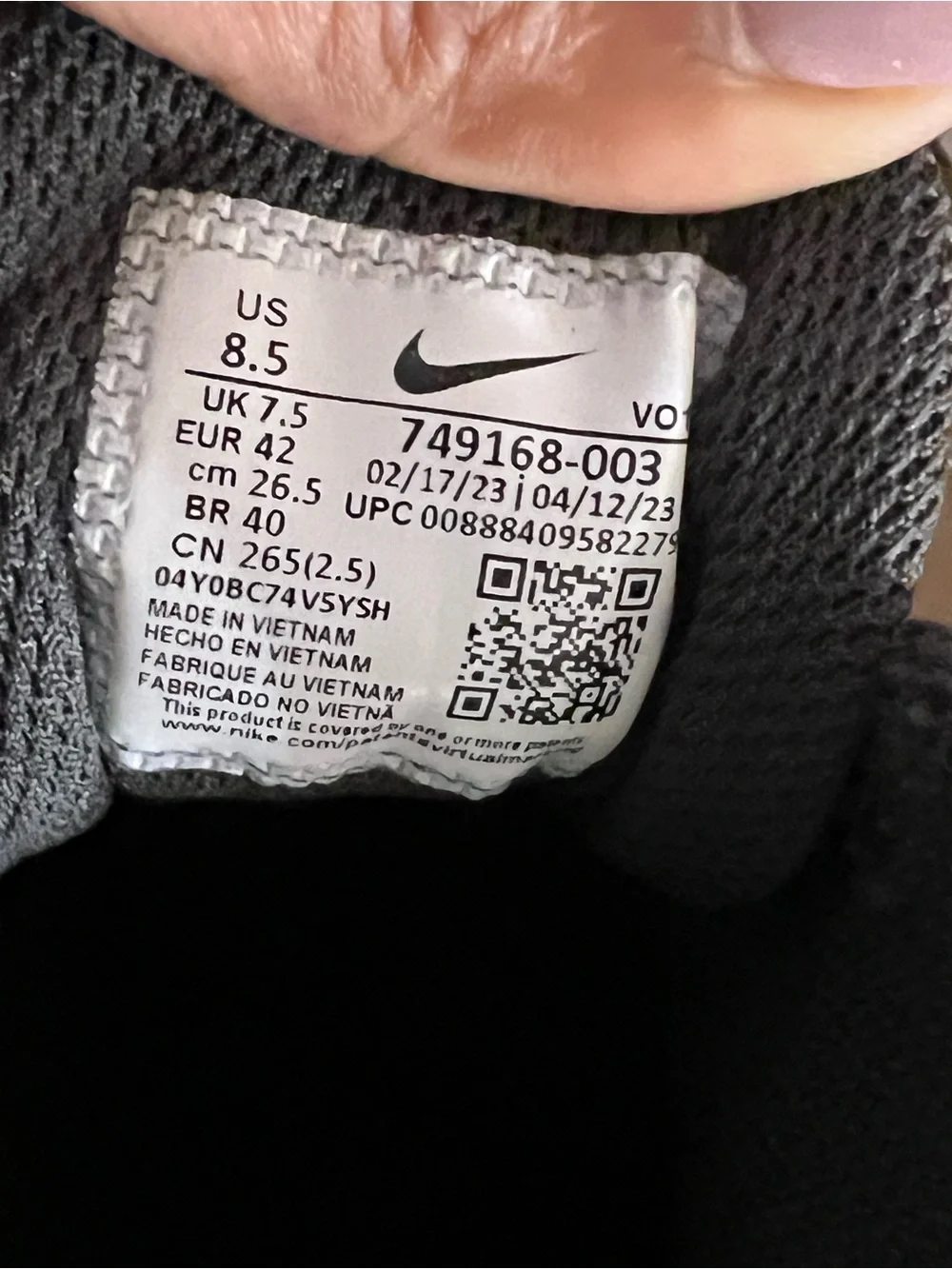 Nike Men’s Black and Gray Athletic Shoes